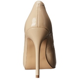 Beige Varnished 13 cm AMUSE-20 pointed toe stiletto pumps