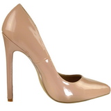 Beige Varnished 13 cm SEXY-20 pointed toe stiletto pumps