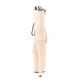 Beige faux suede 20 cm FLAMINGO-1021FS pole dance ankle boots