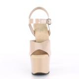 Beige high heels 18 cm SKY-308N JELLY-LIKE stretchmaterial plateau high heels