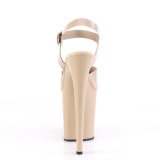 Beige high heels 20 cm FLAMINGO-808N JELLY-LIKE stretchmaterial plateau high heels