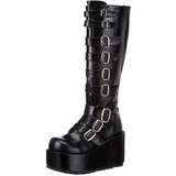 Black 11 cm CONCORD-108 lolita knee boots goth platform boots