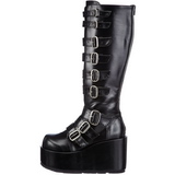 Black 11 cm CONCORD-108 lolita knee boots goth platform boots