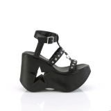 Black 13 cm Demonia DYNAMITE-12 emo sandals wedge sandals