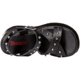 Black 13 cm DemoniaCult DYNAMITE-02 lolita sandals wedge sandals