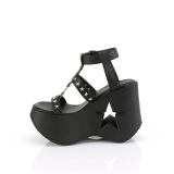 Black 13 cm DemoniaCult DYNAMITE-12 emo sandals wedge sandals