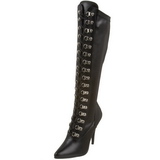 Black 13 cm SEDUCE-2024 High Heeled Lace Up Boots