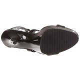 Black 15 cm DELIGHT-698 knee high womens gladiator sandals