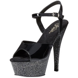 Black 15 cm KISS-209MG High Heels Glitter Platform