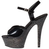 Black 15 cm KISS-209MG High Heels Glitter Platform