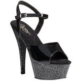 Black 15 cm KISS-209MG High Heels Glitter Platform