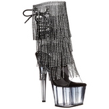 Black 18 cm ADORE-1017RSFT womens fringe ankle boots high heels