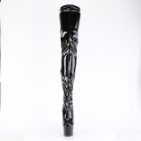 Black 18 cm ADORE-4000 Vinyl crotch high overknee boots