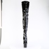 Black 18 cm ADORE-4000SLT Vinyl crotch high overknee boots