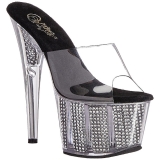 Black 18 cm ADORE-701SRS Rhinestones platform mules womens