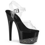 Black 18 cm ADORE-708-3 Glitter Platform High Heels Shoes