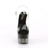 Black 18 cm ADORE-708-3 Glitter Platform High Heels Shoes