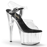 Black 18 cm ADORE-708 High Heels Acrylic Platform