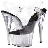 Black 18 cm ADORE-708 High Heels Acrylic Platform