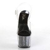 Black 18 cm ADORE-708CG glitter platform high heels shoes