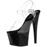 Black 18 cm ADORE-708MG glitter platform high heels shoes