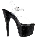 Black 18 cm ADORE-708MG glitter platform high heels shoes