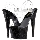 Black 18 cm ADORE-708MG glitter platform high heels shoes