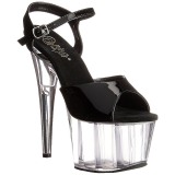 Black 18 cm ADORE-709 High Heels Acrylic Platform