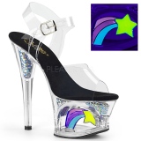 Black 18 cm MOON-708RSS Neon platform high heels shoes