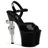 Black 18 cm REVOLVER-709 Platform Gun High Heels