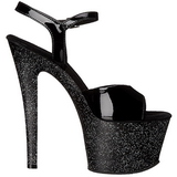 Black 18 cm SKY-309MG High Heels Glitter Platform