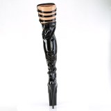 Black 20 cm FLAMINGO-3055 Platform Thigh High Boots