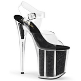 Black 20 cm FLAMINGO-808G High Heels Glitter Platform