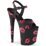 Black 20 cm FLAMINGO-809KISSES platform pleaser high heels shoes