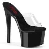 Black 20 cm PASSION-701 Exotic stripper high heel mules