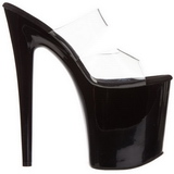 Black 20 cm Pleaser FLAMINGO-802 Platform High Heel Mules