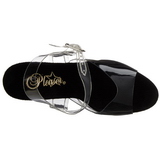 Black 20 cm STARDUST-808T Acrylic Platform High Heeled Sandal