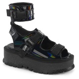 Black 5 cm Demonia SLACKER-15B lolita emo platform sandals