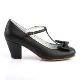 Black 6,5 cm retro vintage WIGGLE-50 Pinup Pumps Shoes with Cuben Heels