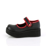 Black 6 cm SPRITE-01 emo platform maryjane shoes with buckles