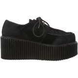 Black 7,5 cm CREEPER-202 creepers shoes women - rockabilly platform shoes
