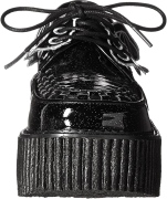 Black 7,5 cm CREEPER-205 platform creepers women - rockabilly shoes with bat wings