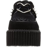 Black 7,5 cm CREEPER-206 creepers shoes women - rockabilly platform shoes