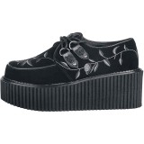 Black 7,5 cm CREEPER-219 creepers shoes women - rockabilly platform shoes