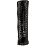 Black 7 cm VICTORIAN-120 Lace Up Ankle Calf Women Boots