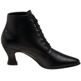 Black 7 cm VICTORIAN-35 Lace Up Ankle Calf Women Boots