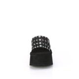 Black 9 cm DEMONIA FUNN-13 emo gothic platform mules