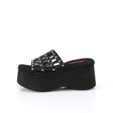 Black 9 cm DEMONIA FUNN-13 emo gothic platform mules
