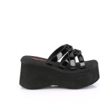 Black 9 cm DEMONIA FUNN-15-2 emo gothic platform mules