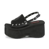 Black 9 cm Demonia FUNN-32 lolita emo platform sandals